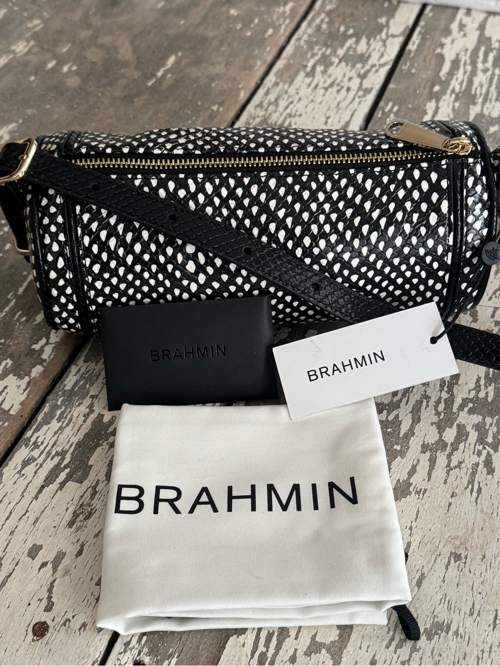 Gorgeous Brahmin BILLIE Barrel Handbag 🖤🤍🖤